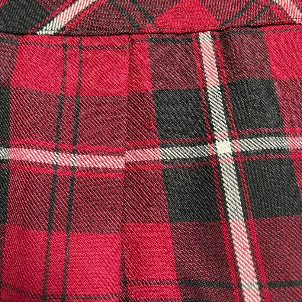 Tripp NYC Women's Red Black Plaid Pleated Mini Skirt Size Large - Picture 8 of 12